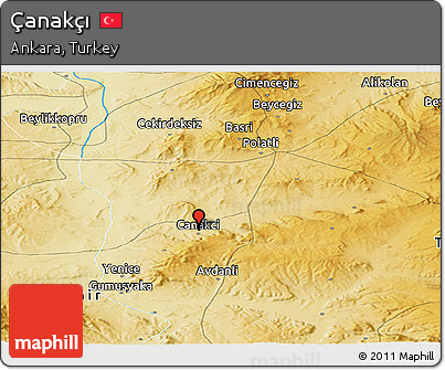 Physical Panoramic Map of Çanakçı