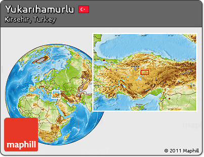 Physical Location Map of Yukarıhamurlu