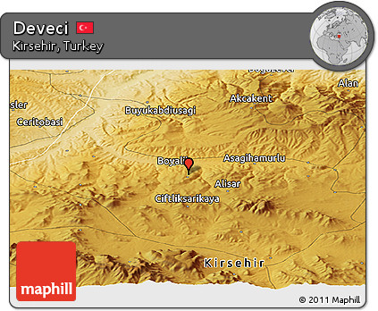 Physical Panoramic Map of Deveci