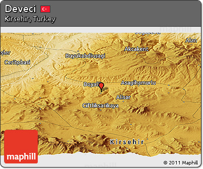 Physical Panoramic Map of Deveci