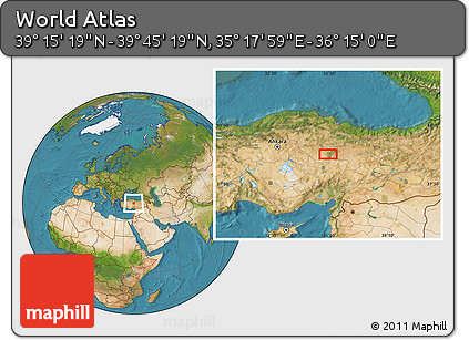 Satellite Location Map of the Area around 39° 30' 19" N, 35° 46' 29" E