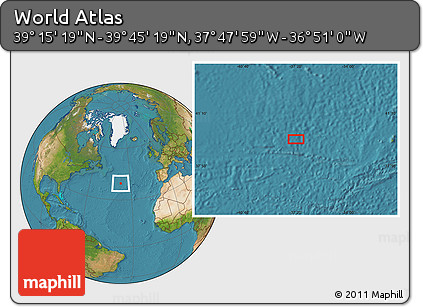 Satellite Location Map of the Area around 39° 30' 19" N, 37° 19' 30" W