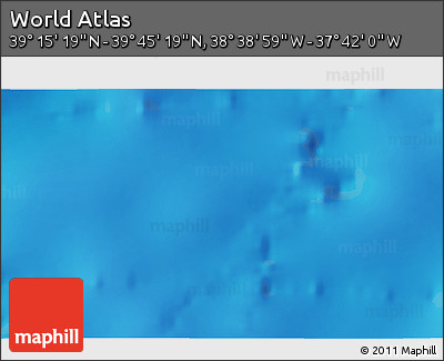 Physical 3D Map of the Area around 39° 30' 19" N, 38° 10' 29" W