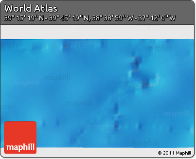 Physical 3D Map of the Area around 39° 30' 19" N, 38° 10' 29" W