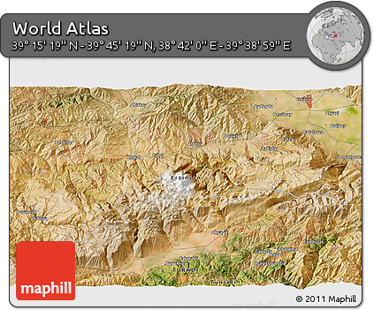 Satellite 3D Map of the Area around 39° 30' 19" N, 39° 10' 29" E