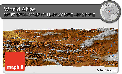 Physical Panoramic Map of the Area around 39° 30' 19" N, 40° 52' 30" E