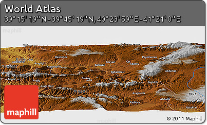 Physical Panoramic Map of the Area around 39° 30' 19" N, 40° 52' 30" E