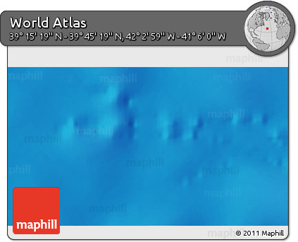 Physical 3D Map of the Area around 39° 30' 19" N, 41° 34' 30" W