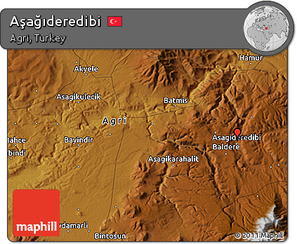 Physical 3D Map of Aşağıderedibi