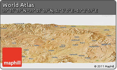 Satellite Panoramic Map of the Area around 39° 30' 19" N, 42° 34' 30" E