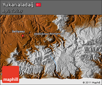 Physical 3D Map of Yukarıaladağ