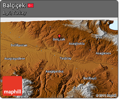 Physical 3D Map of Balçiçek