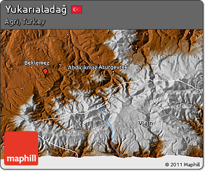 Physical 3D Map of Yukarıaladağ