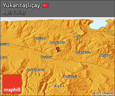 Political 3D Map of Yukarıtaşlıçay