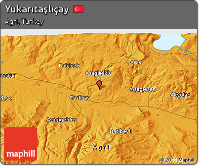 Political 3D Map of Yukarıtaşlıçay