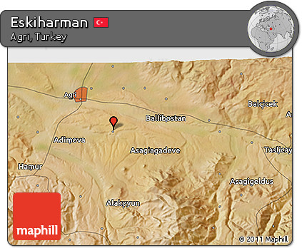 Satellite 3D Map of Eskiharman