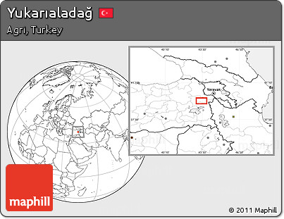 Blank Location Map of Yukarıaladağ