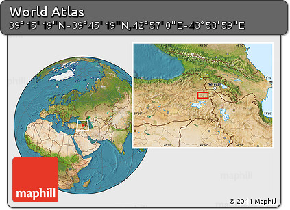 Satellite Location Map of the Area around 39° 30' 19" N, 43° 25' 29" E