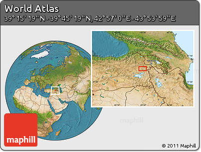 Satellite Location Map of the Area around 39° 30' 19" N, 43° 25' 29" E