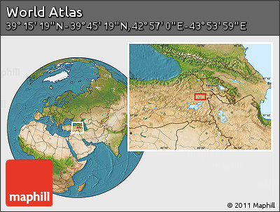Satellite Location Map of the Area around 39° 30' 19" N, 43° 25' 29" E