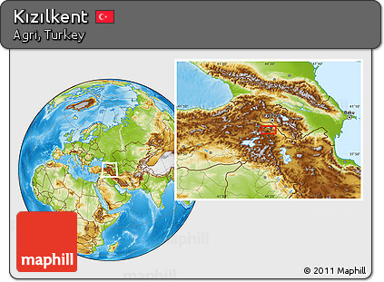 Physical Location Map of Kızılkent