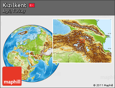 Physical Location Map of Kızılkent
