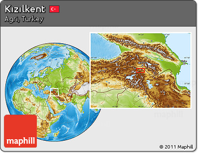Physical Location Map of Kızılkent