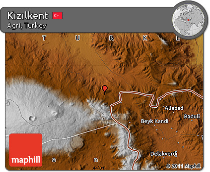 Physical Map of Kızılkent