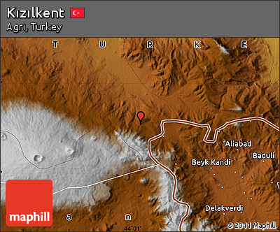 Physical Map of Kızılkent