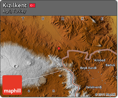 Physical Map of Kızılkent