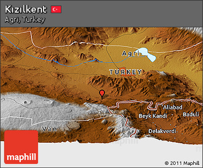 Physical Panoramic Map of Kızılkent