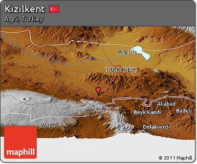 Physical Panoramic Map of Kızılkent