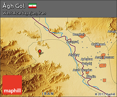 Physical 3D Map of Āgh Gol