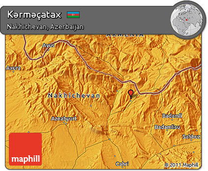 Political 3D Map of Kǝrmǝçatax
