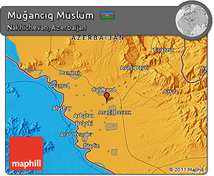 Political 3D Map of Muğancıq Müslüm