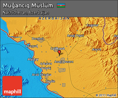 Political 3D Map of Muğancıq Müslüm