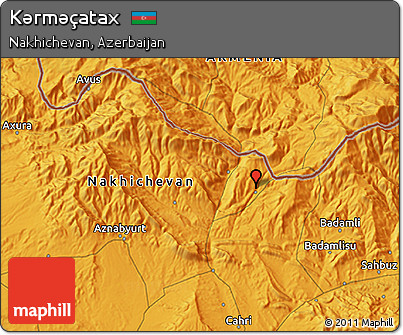 Political 3D Map of Kǝrmǝçatax