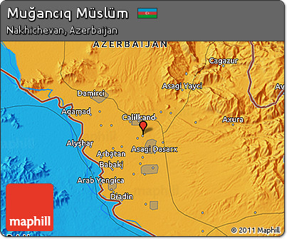 Political 3D Map of Muğancıq Müslüm
