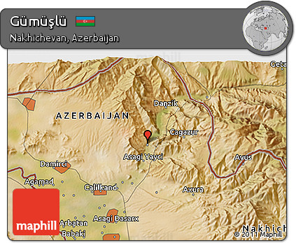 Satellite 3D Map of Gümüşlü