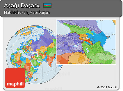 Political Location Map of Aşağı Daşarx