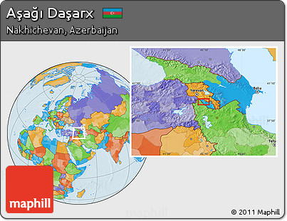 Political Location Map of Aşağı Daşarx
