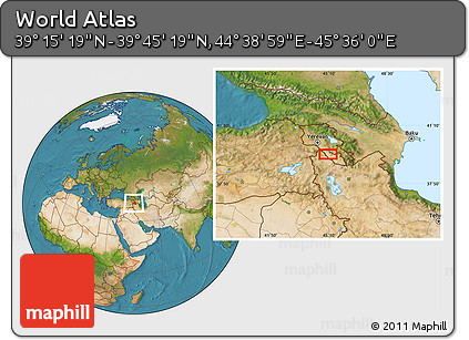 Satellite Location Map of the Area around 39° 30' 19" N, 45° 7' 30" E