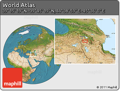 Satellite Location Map of the Area around 39° 30' 19" N, 45° 7' 30" E