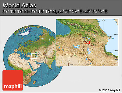 Satellite Location Map of the Area around 39° 30' 19" N, 45° 7' 30" E