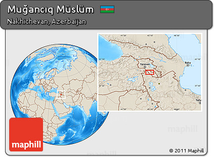Shaded Relief Location Map of Muğancıq Müslüm