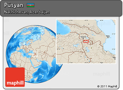 Shaded Relief Location Map of Püsyan