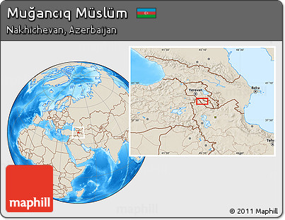 Shaded Relief Location Map of Muğancıq Müslüm