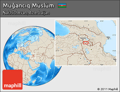 Shaded Relief Location Map of Muğancıq Müslüm