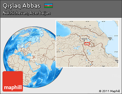 Shaded Relief Location Map of Qışlaq Abbas