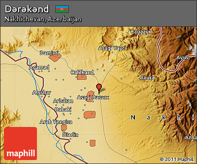 Physical Map of Dǝrǝkǝnd